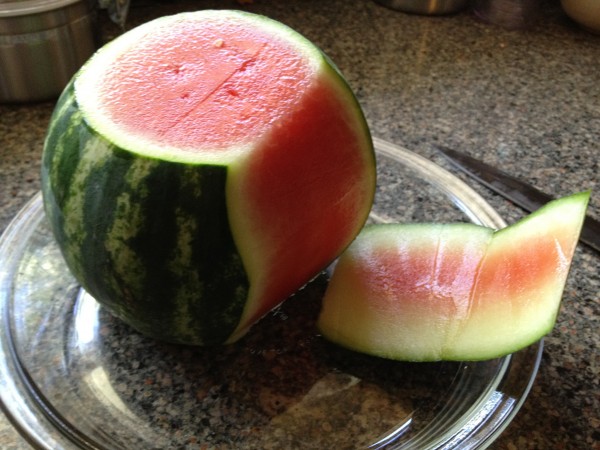 trim off watermelon rind